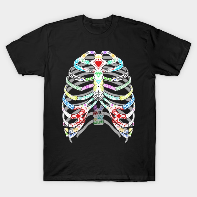 Day of the Dead Ribcage T-Shirt by AngoldArts